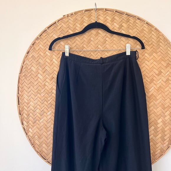 CHANEL CLASSIC VINTAGE WOMEN’S BLACK 100% WOOL TROUSER PANT W/ SILK LINING EUC - Picture 9 of 13